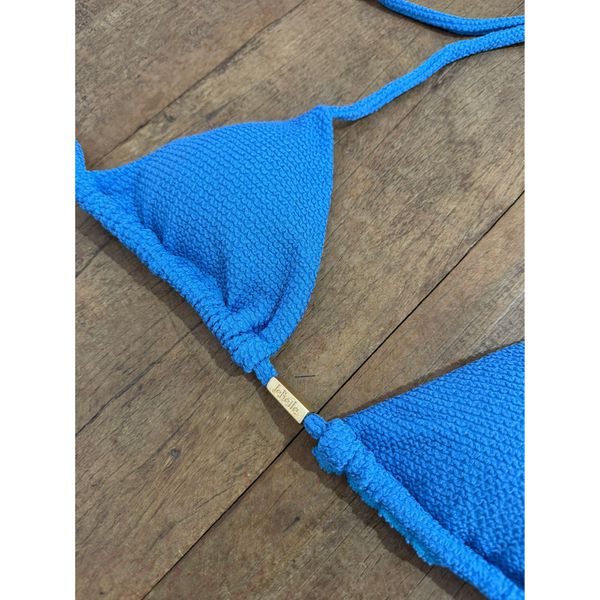 Biquíni Avulso Cortininha Azul Texturizado
