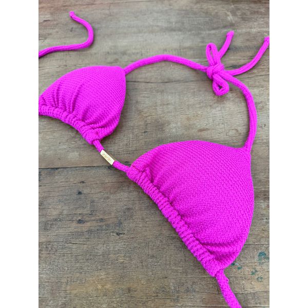 Biquíni Avulso Cortininha Rosa Texturizado