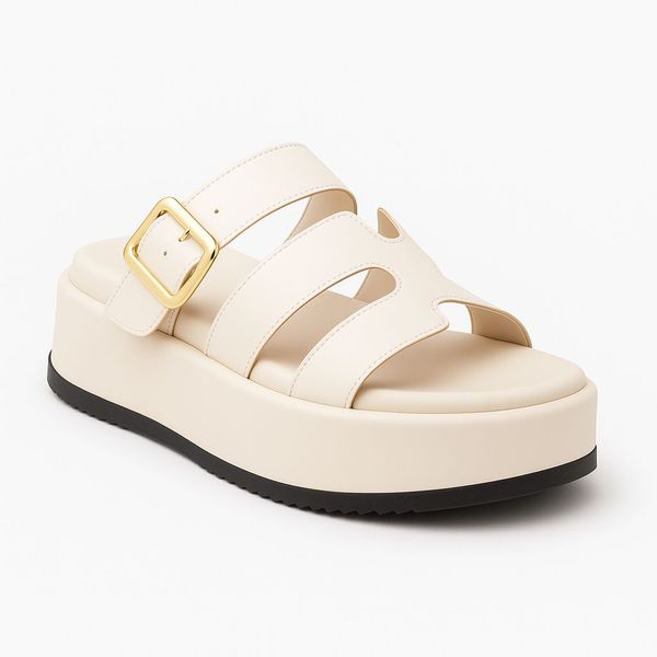 Papete Feminino Plataforma Macio Com Fivela