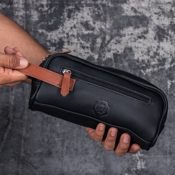Necessaire Estojo Unissex Em Couro Legítimo