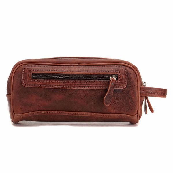 Necessaire Estojo Unissex Em Couro Legítimo 