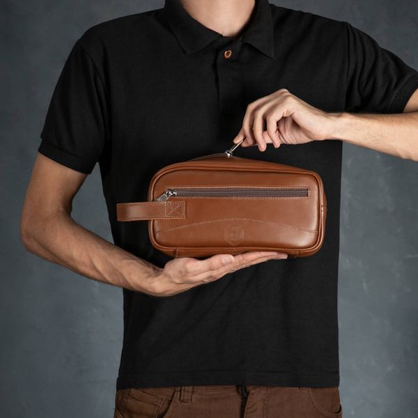 Necessaire Unissex Em Couro Legítimo 