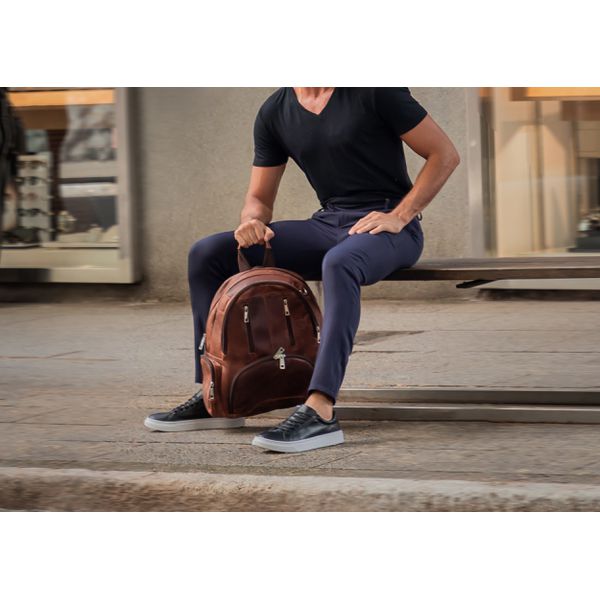 Mochila Executiva Para Notebook em Couro Legítimo 
