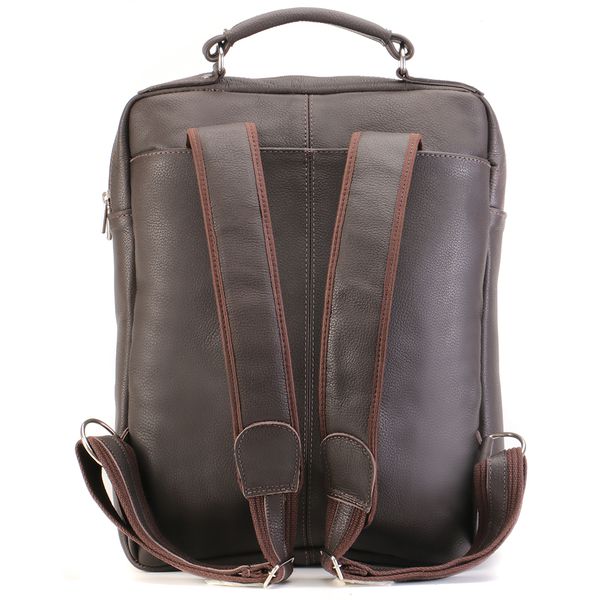 Mochila em Couro Com Suporte Para Notebook Removível 