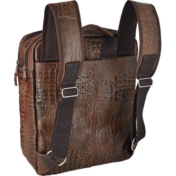 Mochila Feminina Em Couro Com Suporte Para Notebook Removível 