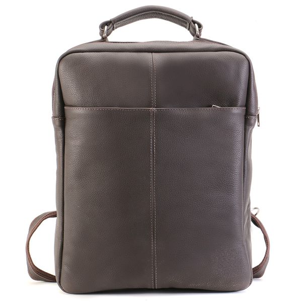 Mochila em Couro Com Suporte Para Notebook Removível 