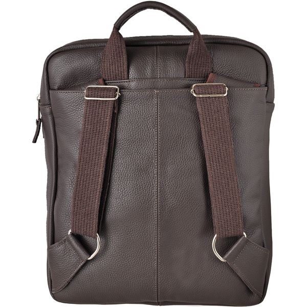 Mochila Em Couro Com Suporte Para Notebook Removível 