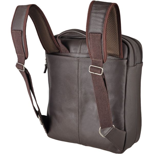 Mochila Em Couro Com Suporte Para Notebook Remov vel JFECOURO