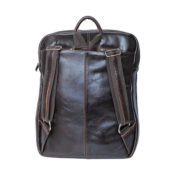 Mochila Em Couro Com Suporte Para Notebook Removível 