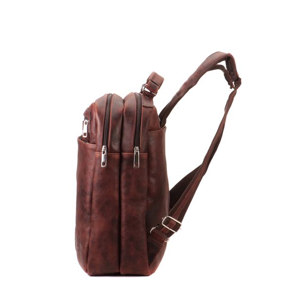 Mochila Em Couro Com Suporte Para Notebook Removível