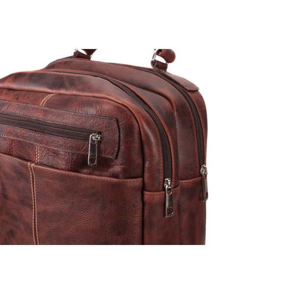 Mochila Em Couro Com Suporte Para Notebook Removível