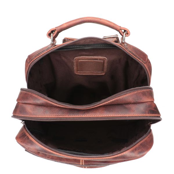 Mochila Em Couro Com Suporte Para Notebook Removível