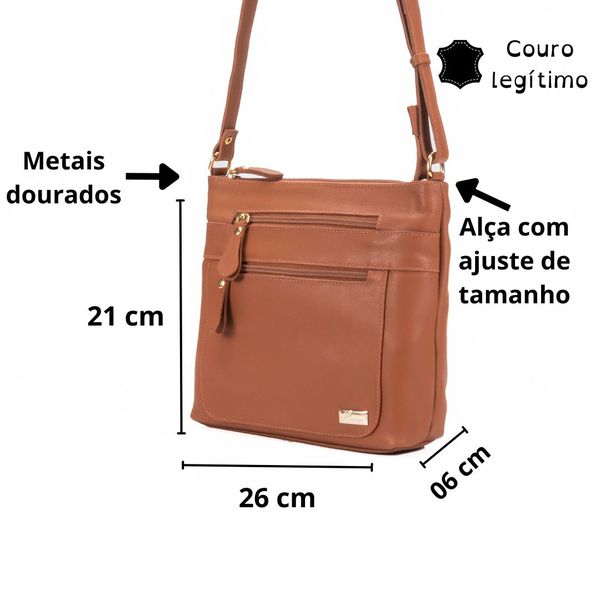 Bolsa Feminina Lola Transversal Em Couro 
