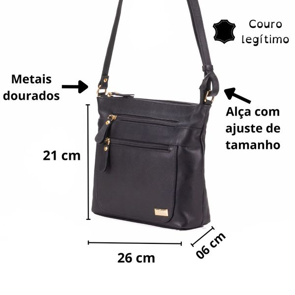 Bolsa Feminina Lola Transversal Em Couro 