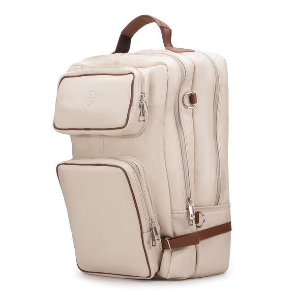 Mochila Multiuso Para Viagem Em Couro Legítimo
