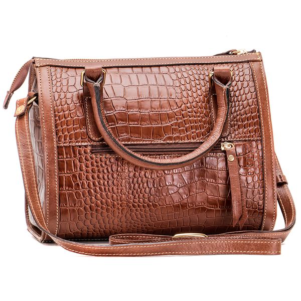 Bolsa Baú Feminina Stephanie Transversal Em Couro