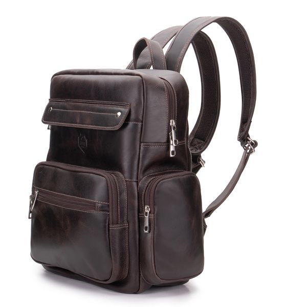 Mochila Lançamento Multi Em Couro Legítimo Para Notebook 