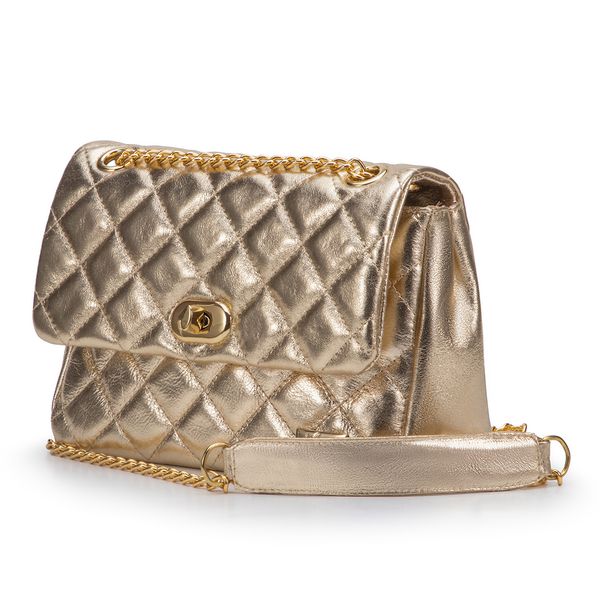 Bolsa Feminina Corrente Transversal Em Couro 