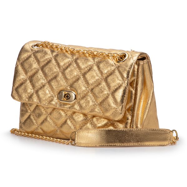 Bolsa Feminina Corrente Transversal Em Couro 