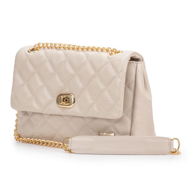 Bolsa Feminina Corrente Transversal Em Couro