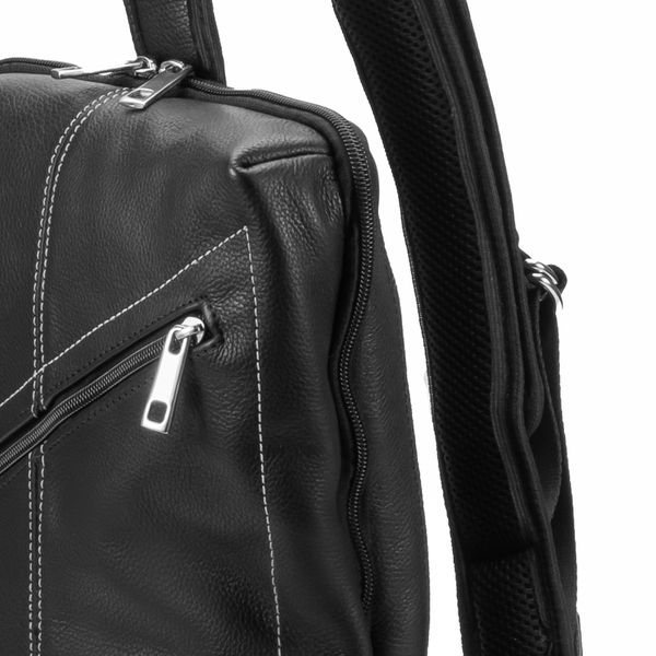 Mochila Transversal Unissex Multiuso Em Couro Legítimo 