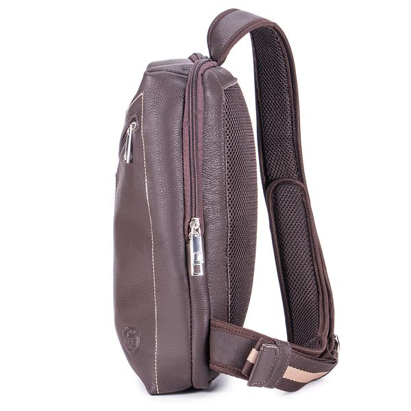 Mochila Transversal Unissex Multiuso Em Couro Legítimo 