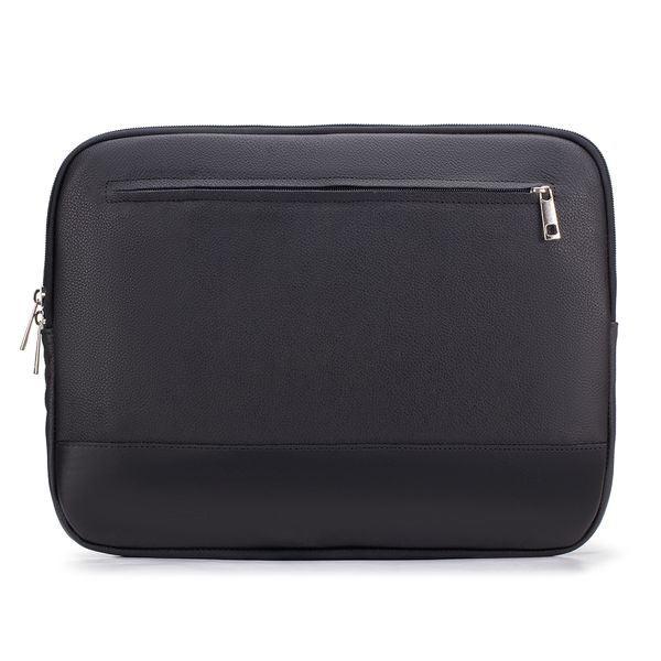 Case Compacta Com Bolso Para Notebook em Couro Legítimo