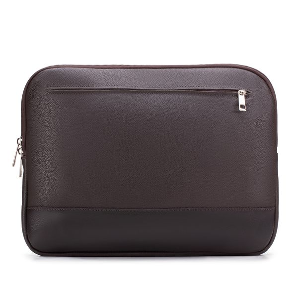 Case Compacta Com Bolso Para Notebook em Couro Legítimo