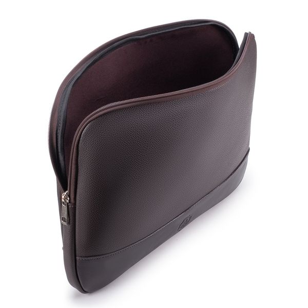 Case Compacta Com Bolso Para Notebook em Couro Legítimo