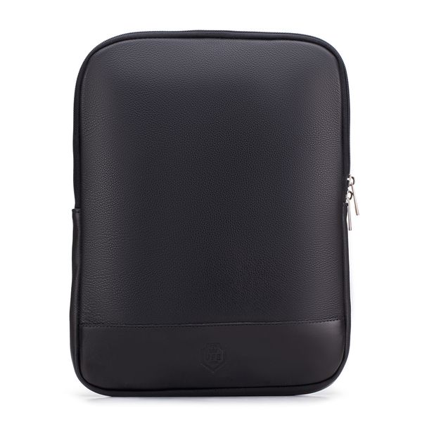 Case Compacta Vertical Com Bolso Para Notebook em Couro Legítimo
