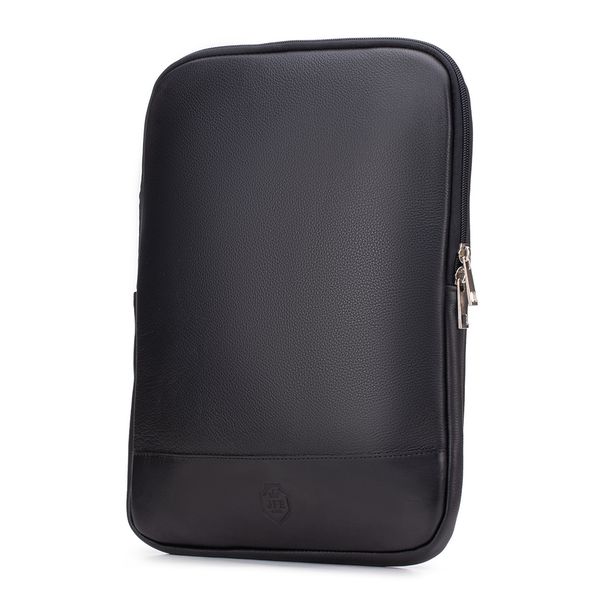 Case Compacta Vertical Com Bolso Para Notebook em Couro Legítimo
