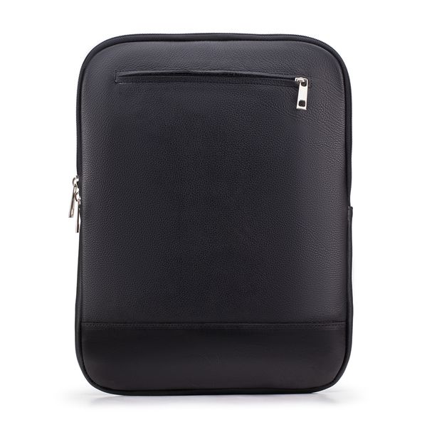 Case Compacta Vertical Com Bolso Para Notebook em Couro Legítimo