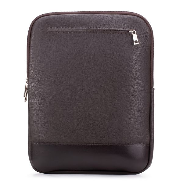 Case Compacta Vertical Com Bolso Para Notebook em Couro Legítimo 