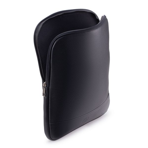 Case Compacta Vertical Com Bolso Para Notebook em Couro Legítimo