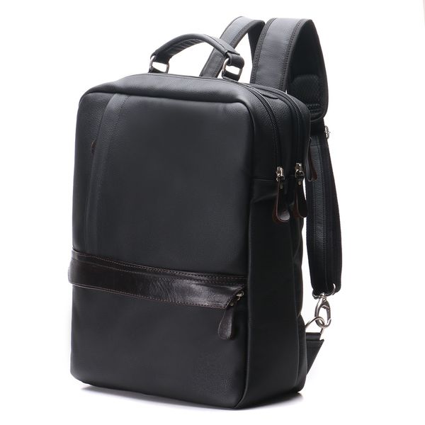 Mochila Masculina Couro Legítimo Slim Premium Para Notebook