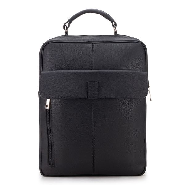 Mochila Compacta em Couro Com Suporte Para Notebook 