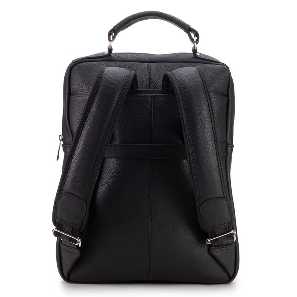 Mochila Compacta em Couro Com Suporte Para Notebook 