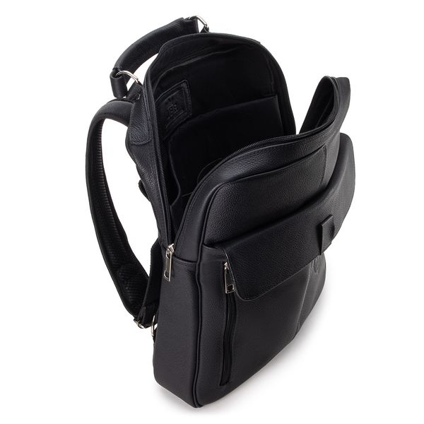 Mochila Compacta em Couro Com Suporte Para Notebook 