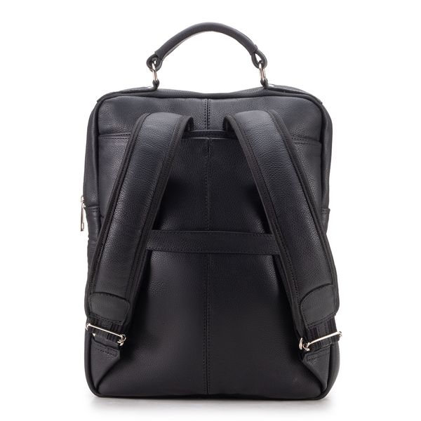 Mochila Compacta em Couro Com Suporte Para Notebook 