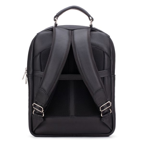 Mochila Compacta em Couro Com Suporte Para Notebook