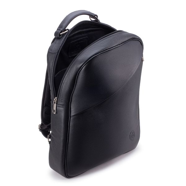 Mochila Compacta em Couro Com Suporte Para Notebook