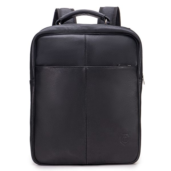 Mochila Compacta em Couro Com Suporte Para Notebook 