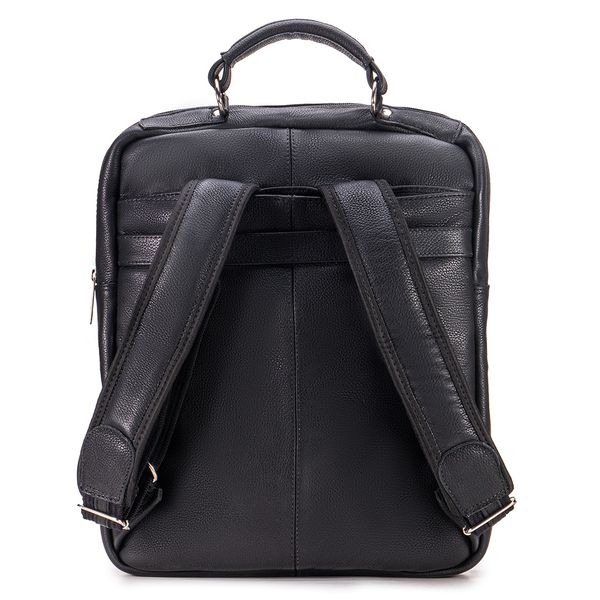Mochila Compacta em Couro Com Suporte Para Notebook 