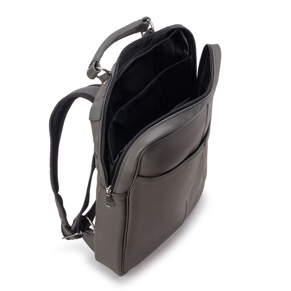 Mochila Compacta em Couro Com Suporte Para Notebook 