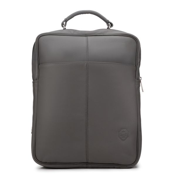 Mochila Compacta em Couro Com Suporte Para Notebook 