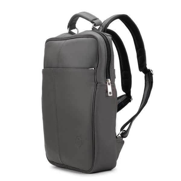 Mochila Compacta em Couro Com Suporte Para Notebook 