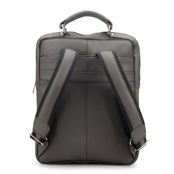 Mochila Compacta em Couro Com Suporte Para Notebook 