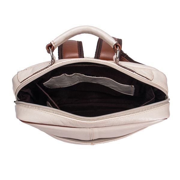 Mochila Compacta em Couro Com Suporte Para Notebook