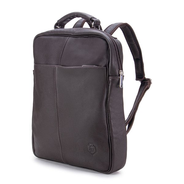 Mochila Compacta em Couro Com Suporte Para Notebook 