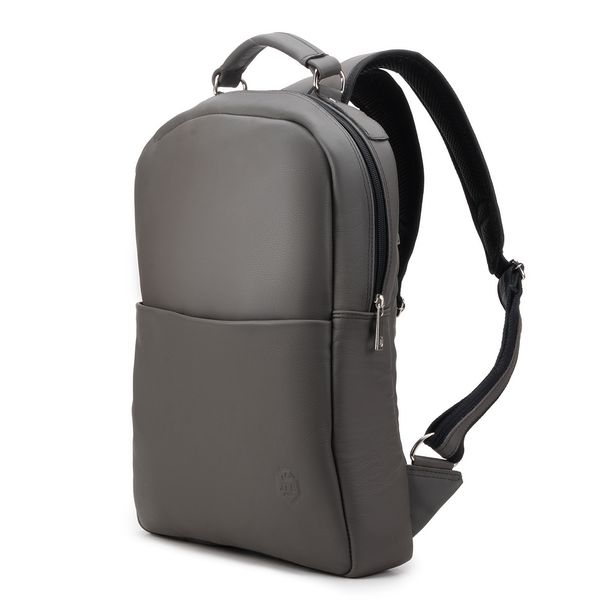 Mochila Compacta em Couro Com Suporte Para Notebook 